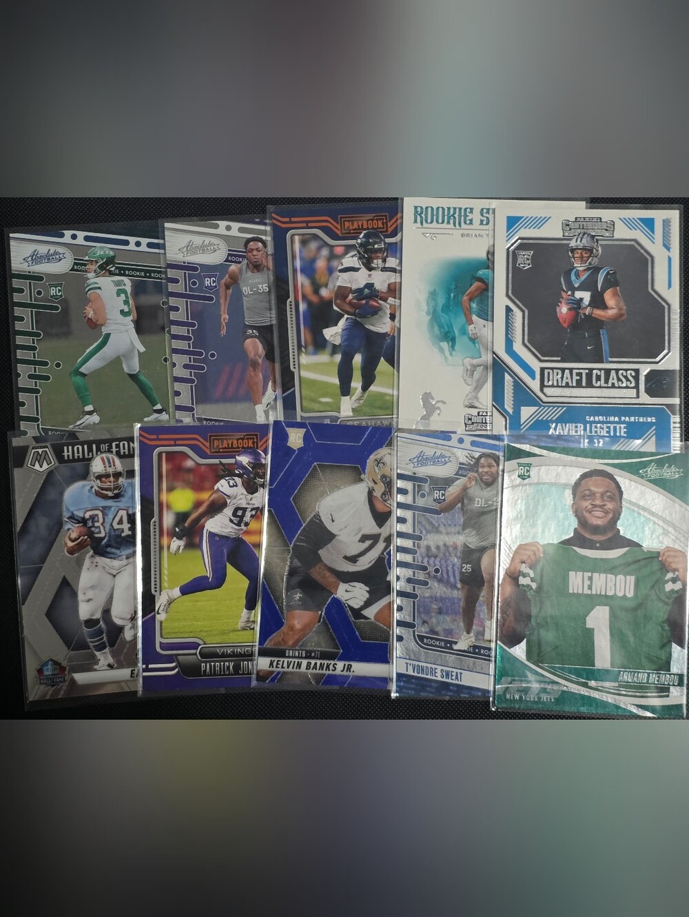 Football Trading Card Pack - Blue Accent Collectible Cards 10 Cards